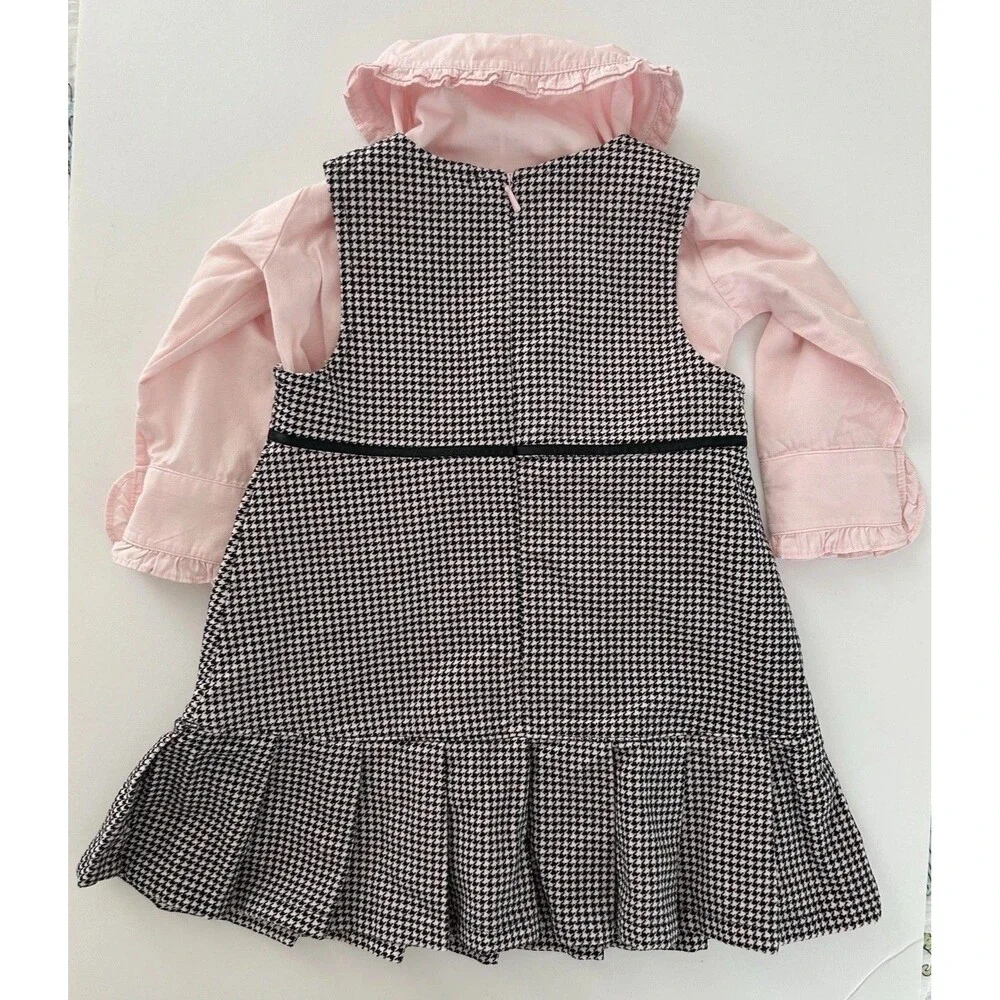 Vtg Gymboree Girls 18-24 Mo Dress Shirt Bloomer Velvet Pleated Hem 3 Pc Set